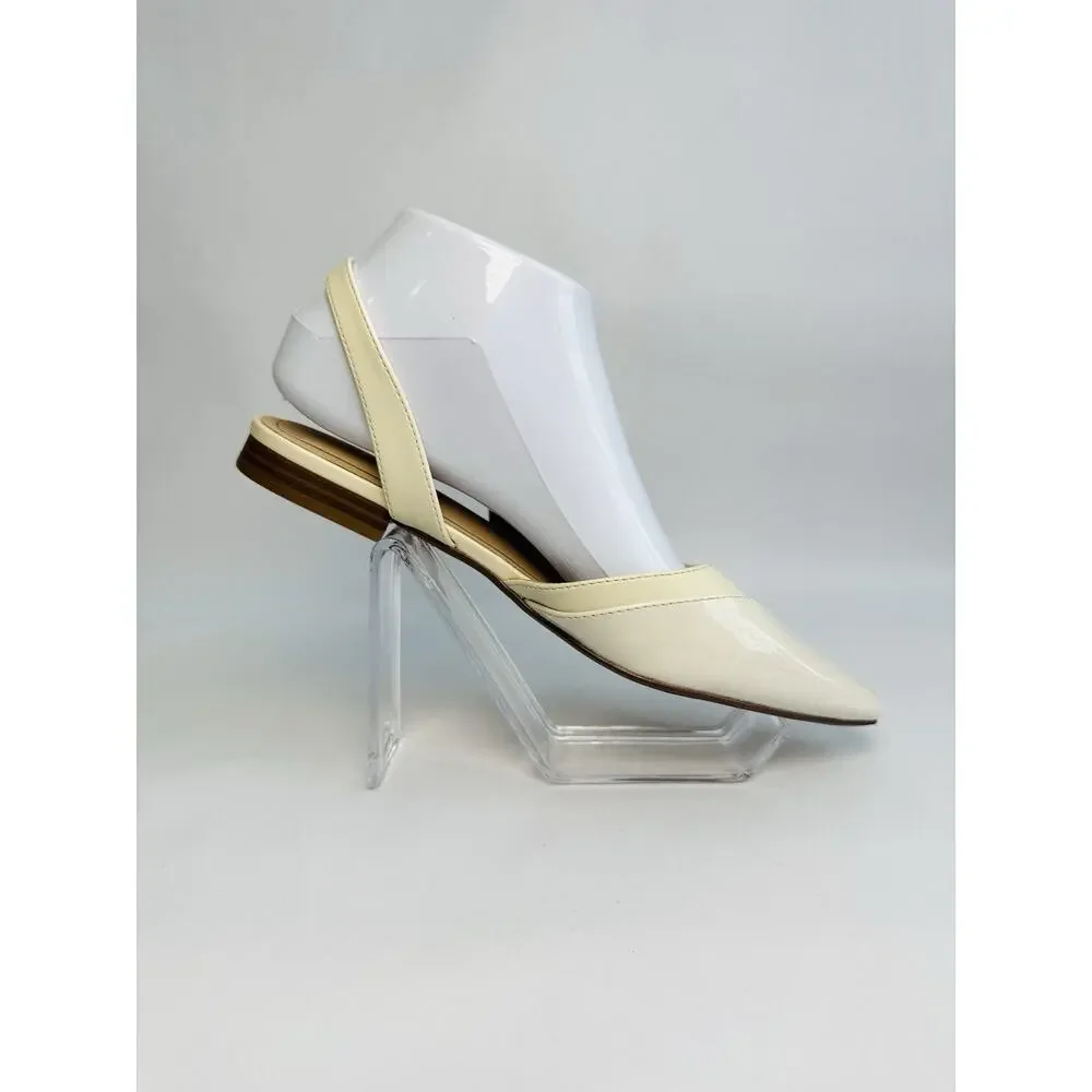 Journee Daphnne Slingback Flats Women’s 7M Ivory Pointed Toe New